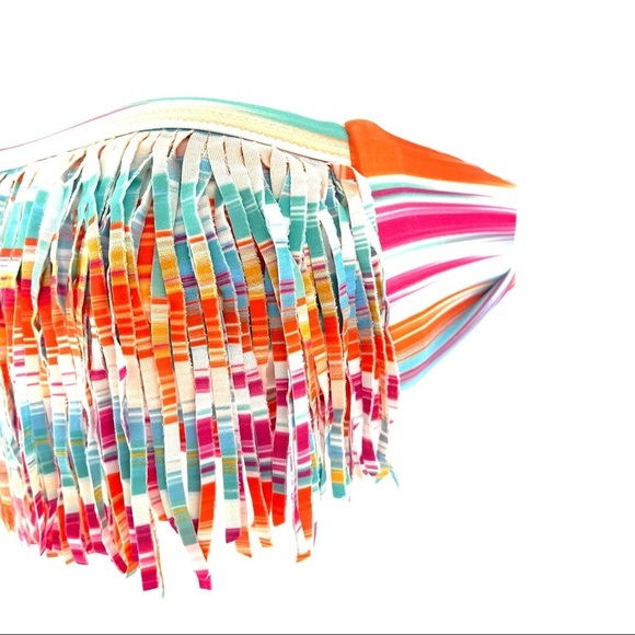 L*Space Women’s Orange Blue Bikini Top - Picture 2 of 8